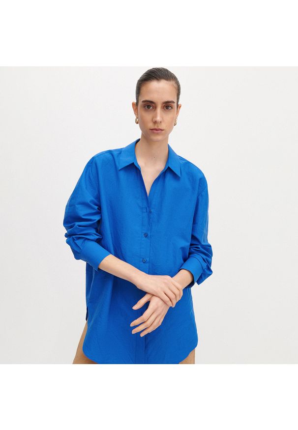 Reserved - Koszula oversize - Niebieski. Kolor: niebieski