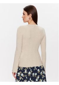 Moss Copenhagen Sweter 17312 Beżowy Basic Fit. Kolor: beżowy. Materiał: wiskoza