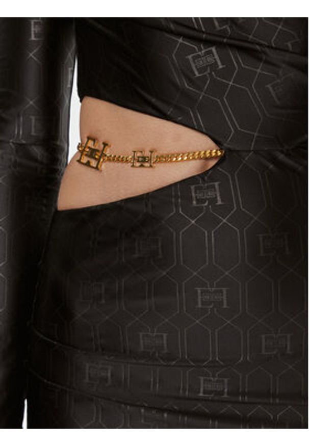 Elisabetta Franchi Sukienka koktajlowa AB-436-37E2-V450 Czarny Slim Fit. Kolor: czarny. Materiał: syntetyk. Styl: wizytowy