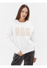 Ugg Bluza Madeline Fuzzy Logo 1123718 Biały Regular Fit. Kolor: biały. Materiał: bawełna