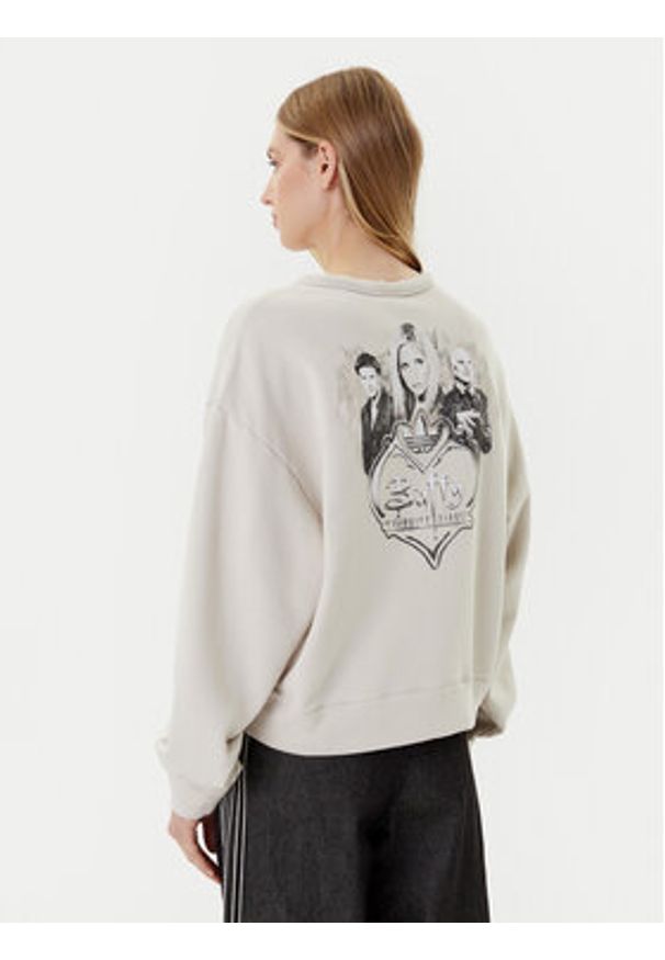 Adidas - adidas Bluza 20th Century Fox Disney JX1275 Beżowy Oversize. Kolor: beżowy. Materiał: bawełna. Wzór: motyw z bajki