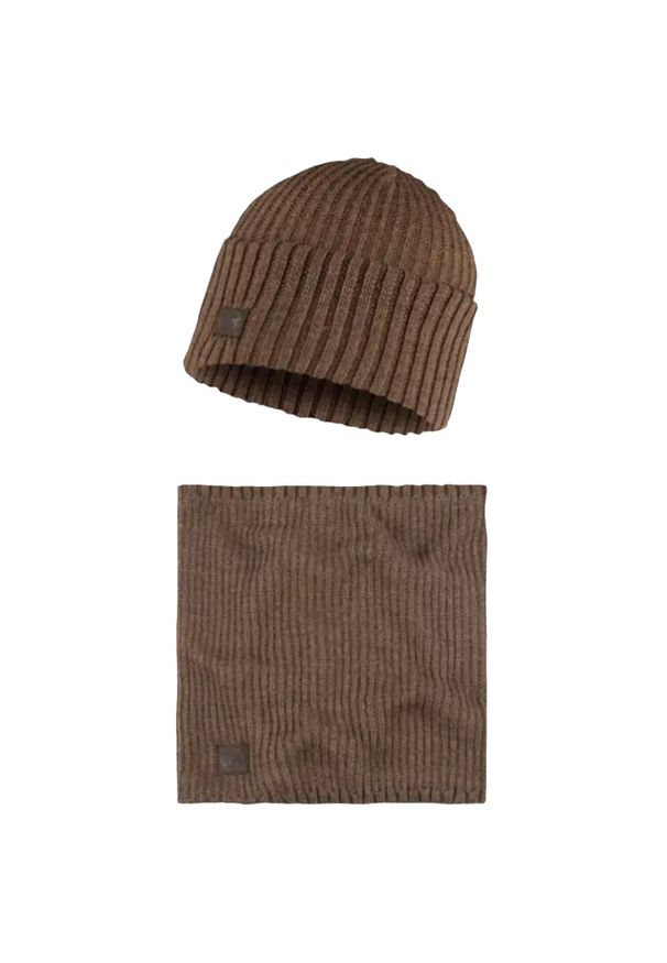 Czapka dla dorosłych Buff Gift Pack Set Beanie and Neckwarmer. Kolor: brązowy. Materiał: poliester, akryl. Sezon: zima. Styl: sportowy