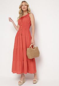 Born2be - Czerwona Sukienka Abill. Kolor: czerwony. Długość rękawa: bez rękawów. Sezon: lato. Styl: boho, wakacyjny. Długość: maxi