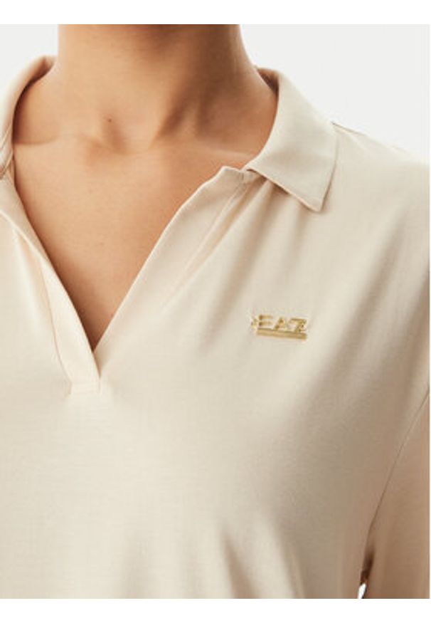 EA7 Emporio Armani Polo 7W001462 AF13919 U1088 Beżowy Regular Fit. Typ kołnierza: polo. Kolor: beżowy
