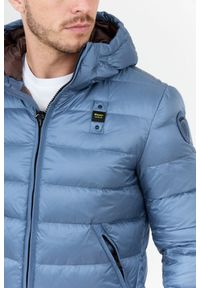 Blauer USA - BLAUER Niebieska puchowa kurtka męska z kapturem, Rozmiar 3XL. Typ kołnierza: kaptur. Kolor: niebieski. Materiał: puch #3