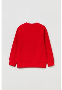 OVS bluza bawełniana dziecięca kolor czerwony. Okazja: na co dzień. Kolor: czerwony. Materiał: bawełna. Styl: casual