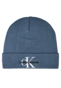 Calvin Klein Jeans Czapka Monologo Embro Beanie K50K511160 Granatowy. Kolor: niebieski. Materiał: bawełna #1