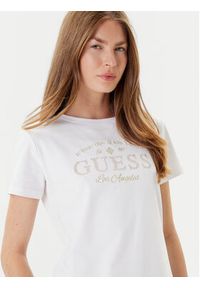 Guess T-Shirt V5YI13J 1314 Biały Regular Fit. Kolor: biały. Materiał: bawełna #4