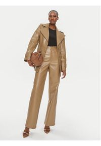 ROTATE Spodnie z imitacji skóry 1121432512 Brązowy Regular Fit. Kolor: brązowy. Materiał: skóra #3