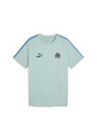 Puma - Męska koszulka Olympique Marsylia KING PUMA Modern Mint Luminous Blue Green. Kolor: zielony, niebieski, wielokolorowy. Sport: piłka nożna