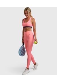 NORDICDOTS - Legginsy do tenisa/padel damskie Smart z kieszenią na piłki. Kolor: pomarańczowy. Materiał: elastan, nylon. Sport: tenis