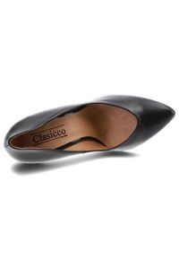 Czarne Czółenka Clasicco Damskie Eleganckie Buty. Okazja: na spotkanie biznesowe. Kolor: czarny. Materiał: jeans, skóra. Wzór: gładki. Obcas: na obcasie. Styl: elegancki. Wysokość obcasa: średni #5