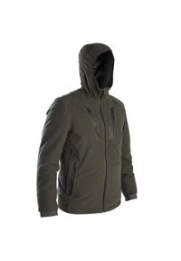 SOLOGNAC - Kurtka myśliwska zimowa Solognac Warm 900 wodoodporna. Kolor: zielony. Materiał: tkanina, puch, skóra. Sezon: zima. Sport: outdoor