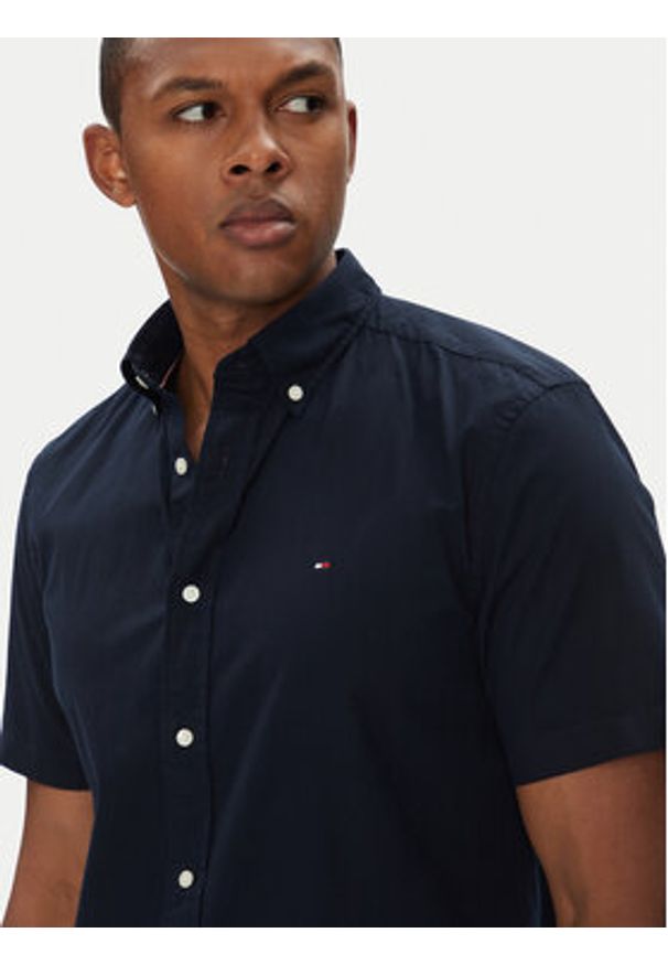 TOMMY HILFIGER - Tommy Hilfiger Koszula MW0MW37584 Granatowy Regular Fit. Kolor: niebieski. Materiał: bawełna