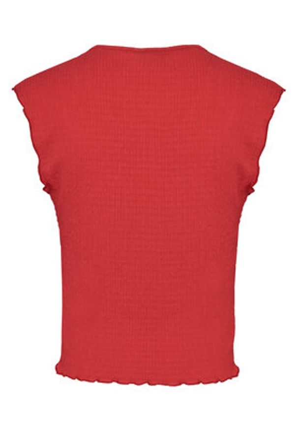 Tommy Jeans Top Smock Seersucker DW0DW22220 Czerwony Slim Fit. Kolor: czerwony. Materiał: syntetyk