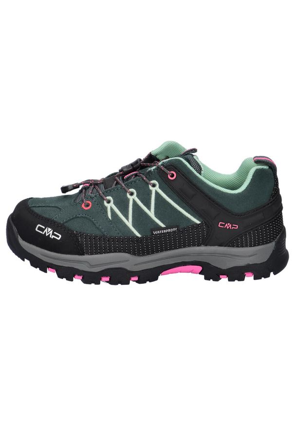 Buty dziecięce CMP Kids Rigel Low Trekking Shoes WP. Kolor: czarny, zielony, wielokolorowy. Sport: turystyka piesza