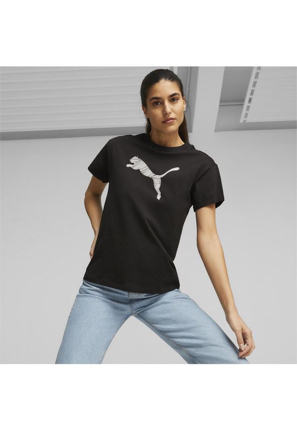 Puma Ladies T -Shirt Black XL - sportowy i wygodny. Kolor: wielokolorowy. Materiał: bawełna
