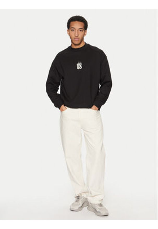 Hugo - HUGO Bluza Durungu 50530427 Czarny Relaxed Fit. Kolor: czarny. Materiał: bawełna