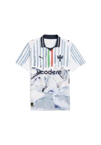 Puma - Męska koszulka KIDSUPER × CF MONTERREY PUMA White Deep Navy Blue. Kolor: niebieski, wielokolorowy, biały. Sport: piłka nożna