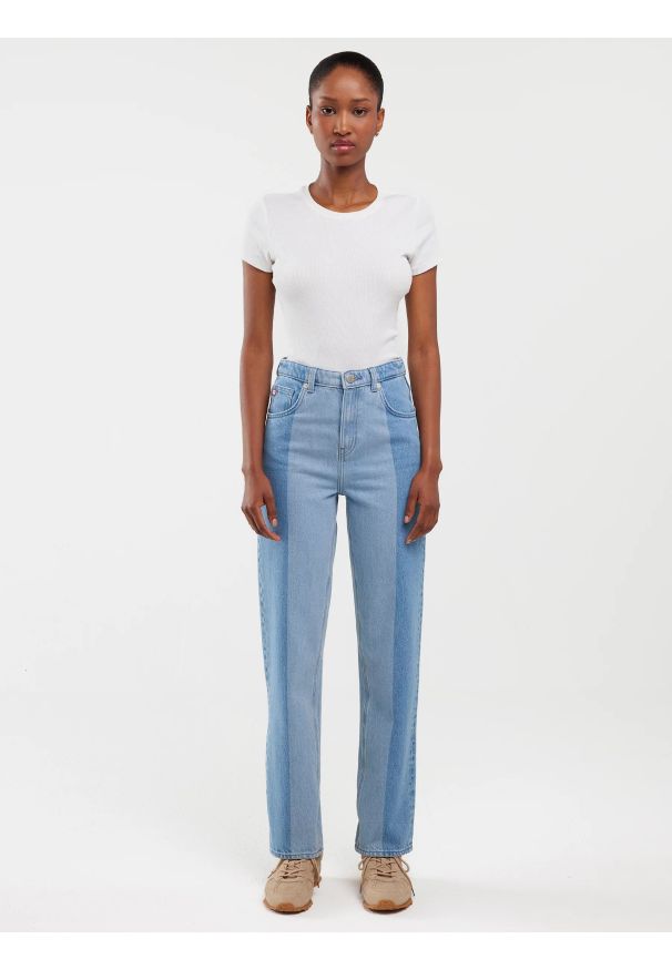 Big-Star - Jeansy damskie dwukolorowe jasnoniebieskie Avril 150. Stan: podwyższony. Kolor: niebieski. Styl: vintage