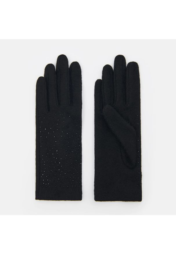 Mohito - Rękawiczki z wełną - Czarny. Kolor: czarny. Materiał: wełna