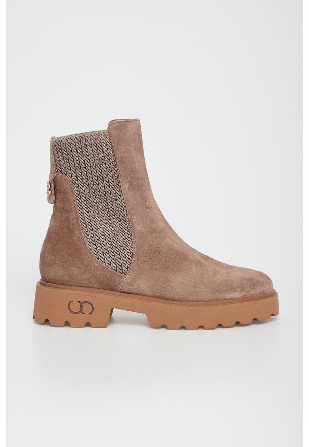 Botki damskie zamszowe CESARE CASADEI. Materiał: zamsz