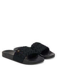 TOMMY HILFIGER - Tommy Hilfiger Klapki Th Braided Pool Slide FW0FW09203 Czarny. Kolor: czarny. Materiał: materiał #6