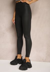 Renee - Czarne Legginsy High Waist z Lekkim Ociepleniem Merilanis. Okazja: na co dzień. Stan: podwyższony. Kolor: czarny. Styl: elegancki, casual