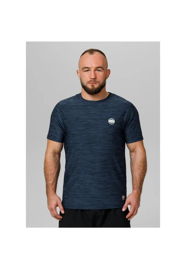 PITBULL - Pitbull Koszulka Casual Sport Small Logo Granatowa. Kolor: niebieski