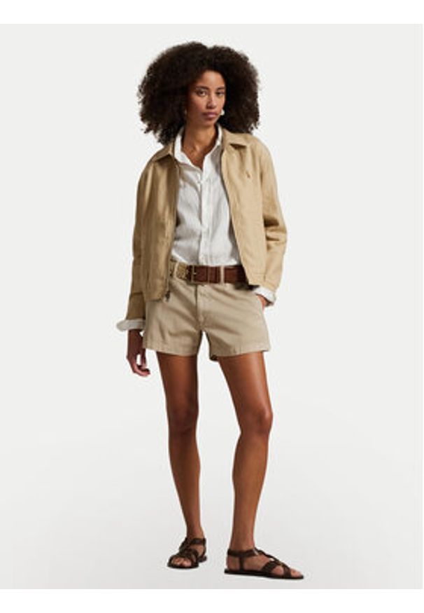 Polo Ralph Lauren Szorty materiałowe 211963798001 Beżowy Straight Fit. Kolor: beżowy. Materiał: bawełna