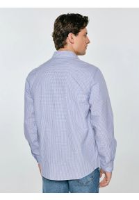 Big-Star - Koszula męska w drobną kratę niebieska Gubinertos 401. Okazja: na co dzień. Kolor: niebieski. Materiał: tkanina, bawełna. Wzór: haft, kratka. Styl: casual, elegancki, klasyczny #5