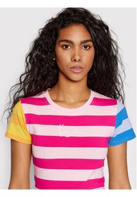 Karl Kani T-Shirt Small Signature Block Stripe 6130386 Różowy Slim Fit. Kolor: różowy. Materiał: bawełna #2