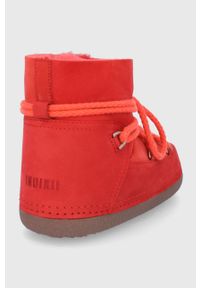 Inuikii Śniegowce kolor czerwony. Nosek buta: okrągły. Zapięcie: sznurówki. Kolor: czerwony. Materiał: wełna, guma #5
