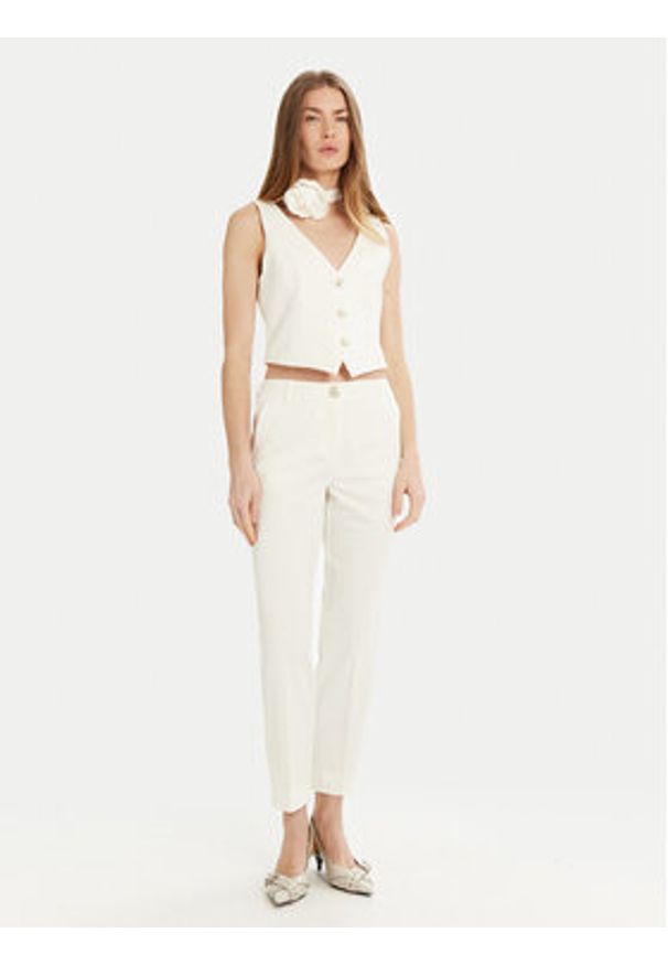 Marella Kamizelka Camper 2513911034 Biały Slim Fit. Kolor: biały. Materiał: syntetyk