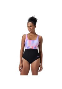 Damski kostium kąpielowy 1-częściowy Speedo Eco New Contour Eclipse Pr. Kolor: fioletowy, czarny, wielokolorowy