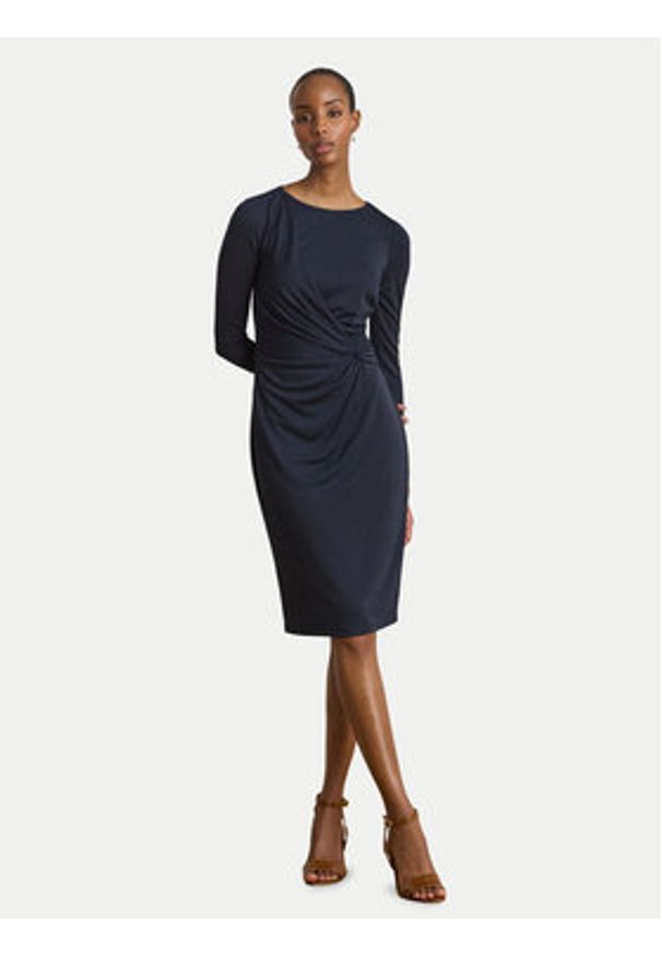 Lauren Ralph Lauren - LAUREN RALPH LAUREN Sukienka dzianinowa 200P14033001 Granatowy Slim Fit. Kolor: niebieski. Materiał: syntetyk