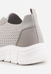 Renee - Szare Siateczkowe Buty Sportowe na Piankowej Podeszwie z Tłoczeniami Nisitia. Okazja: na co dzień. Kolor: szary. Szerokość cholewki: normalna #7