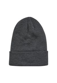 Urban Classics - Długa Czapka Z Naszywką Ze Sztucznej Skóry. Kolor: brązowy, szary, wielokolorowy. Materiał: skóra. Wzór: aplikacja