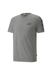 Puma - Męska koszulka Essentials+ Tape PUMA Medium Gray Heather. Kolor: szary