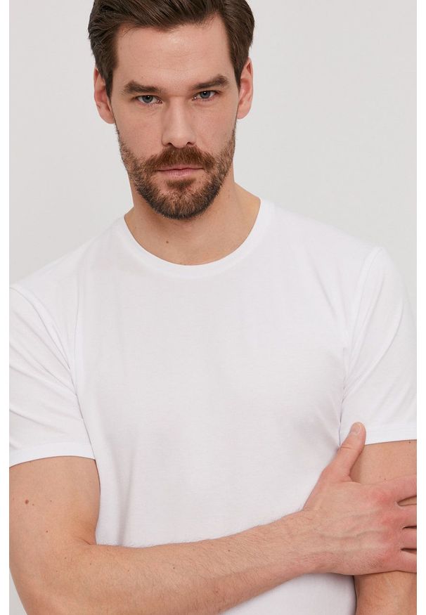 Selected - T-shirt (3-pack). Okazja: na co dzień. Kolor: biały. Materiał: dzianina. Wzór: gładki. Styl: casual