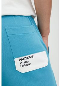 United Colors of Benetton spodnie dresowe bawełniane męskie kolor niebieski z nadrukiem. Kolor: niebieski. Materiał: bawełna, dresówka. Wzór: nadruk #4