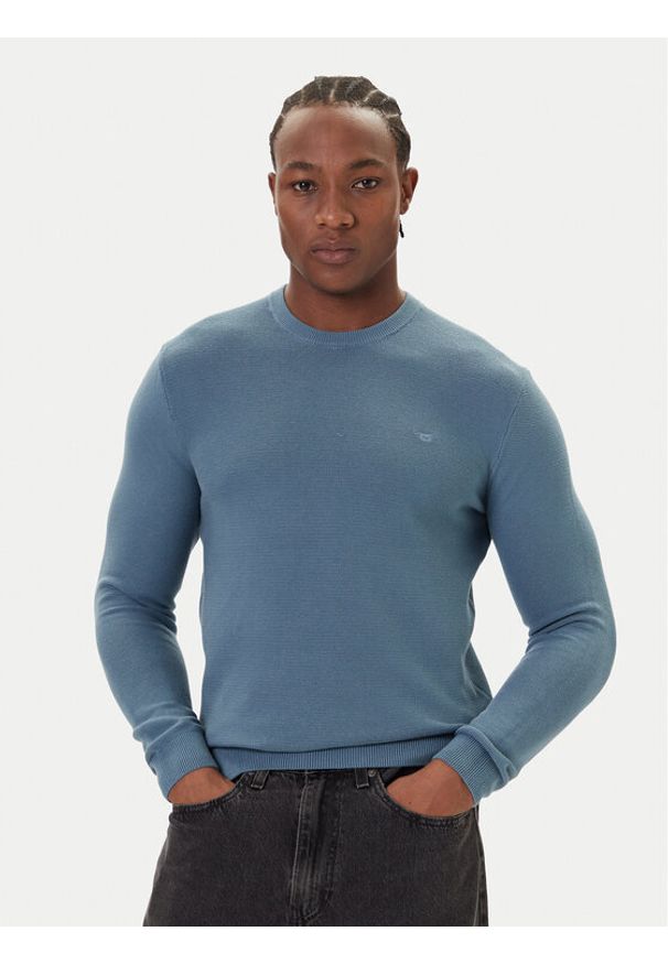 Mustang Sweter Elliot 1016844 Niebieski Regular Fit. Kolor: niebieski. Materiał: bawełna