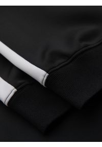 Ombre Clothing - Dresowe męskie spodnie joggery z kontrastowymi lampasami – czarne V1 - Rozmiar: XL. Kolor: czarny. Materiał: dresówka. Wzór: aplikacja. Styl: retro, sportowy #4
