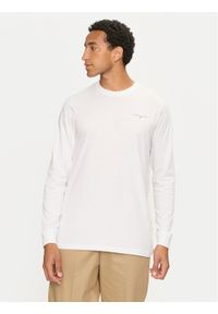 Tommy Jeans Longsleeve Linear DM0DM18551 Biały Slim Fit. Kolor: biały. Materiał: bawełna. Długość rękawa: długi rękaw