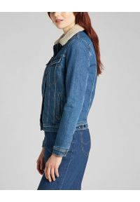 Lee - LEE SHERPA RIDER DAMSKA KURTKA JEANSOWA LOGO WORN IRIS L54VMWQW 112140285. Materiał: jeans #4