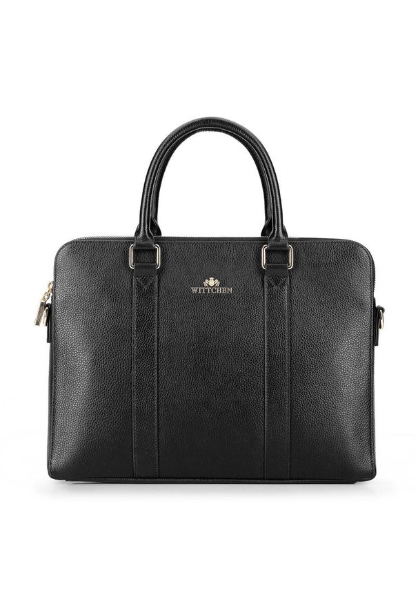 Wittchen - Damska aktówka ze skóry. Kolor: czarny. Materiał: skórzane. Styl: elegancki. Rodzaj torebki: do ręki