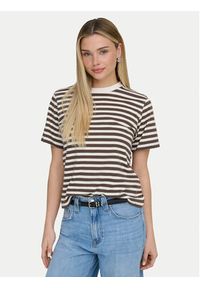 only - ONLY T-Shirt Livina 15272227 Brązowy Regular Fit. Kolor: brązowy. Materiał: bawełna #4