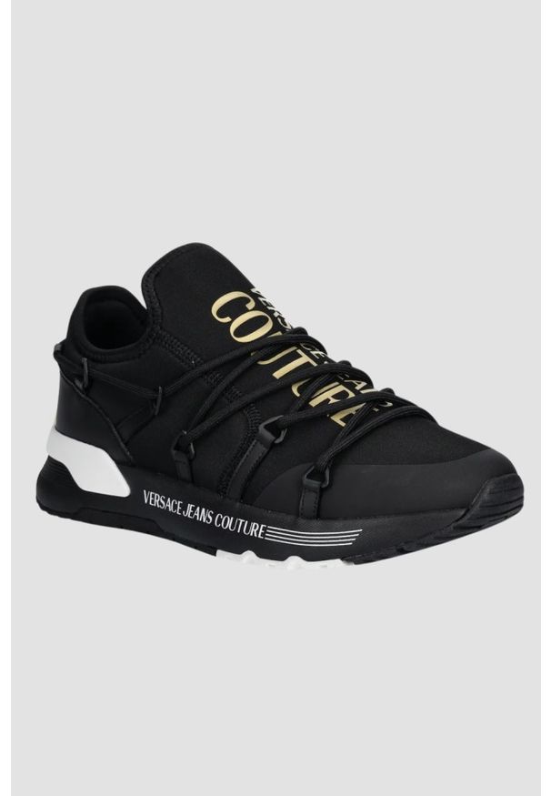 Versace Jeans Couture - VERSACE JEANS COUTURE Czarne męskie sneakersy Fondo Dynamic Dis. Sa6, Rozmiar 42. Kolor: czarny