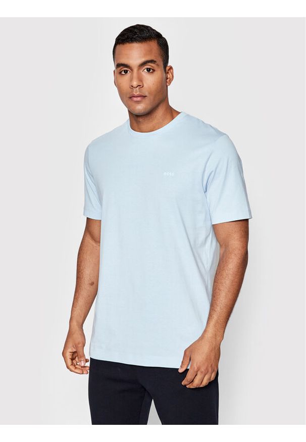 BOSS - Boss T-Shirt Thompson 01 50468347 Błękitny Regular Fit. Kolor: niebieski. Materiał: bawełna