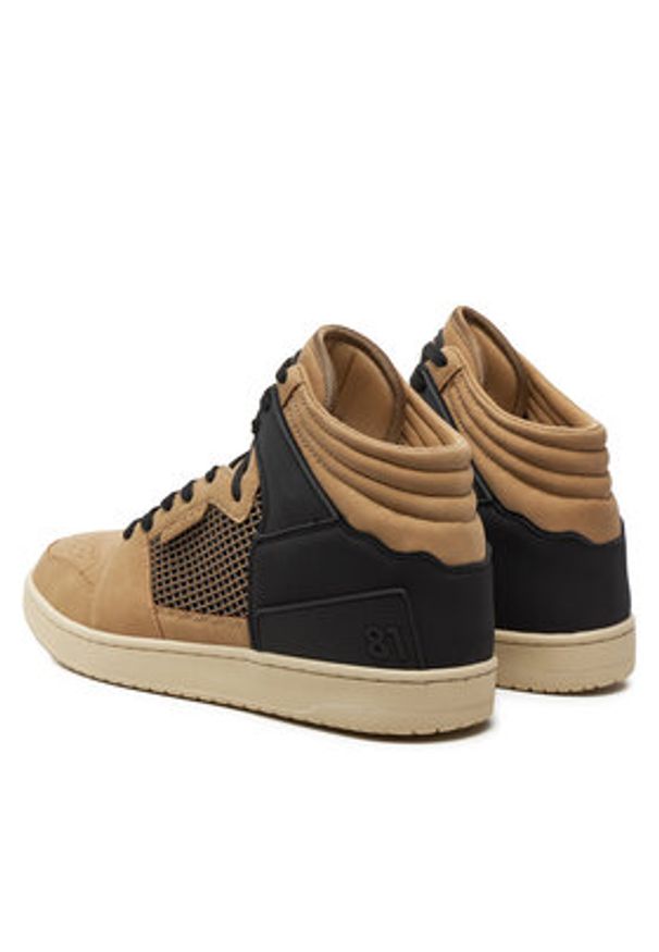 Guess Sneakersy Sava Mid FMTSAM FAB12 Brązowy. Kolor: brązowy. Materiał: skóra
